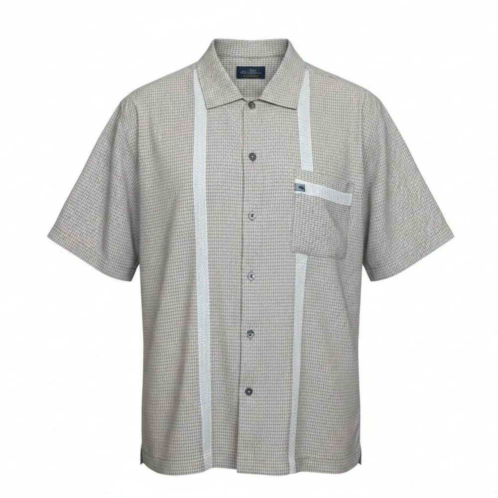 The North Face A5 Series Men Large Tan Plaid Button Down‎ Short Sleeve Shirt L